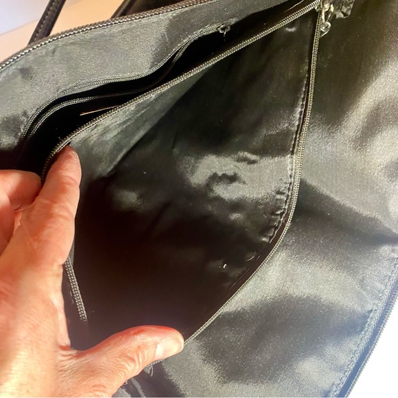 Giani Bernini Black Fabric GB Logo Shoulder Organizer Handbag Bag - Picture 10 of 16